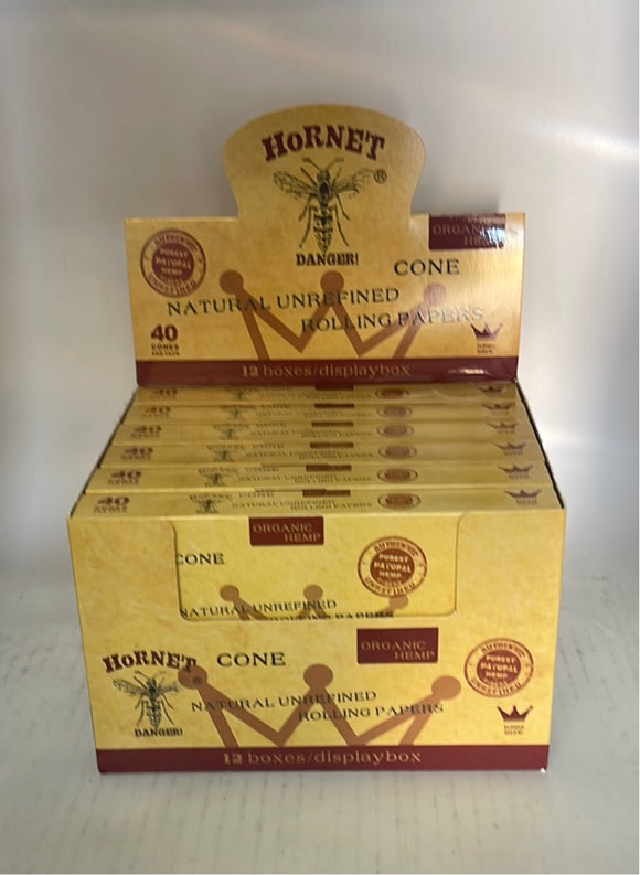 Hornet organic Hemp Cones 40pc King Size - 12pack
