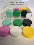 Plastic grinder solid color 3pc w/room by box(12)