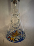 Water pipe 14” w/ perc thick base 9mm fancy
