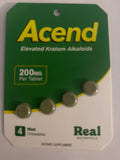 Acend elevated kratom alkaloids  4 ct. 200 mg each tab  (by single pack)