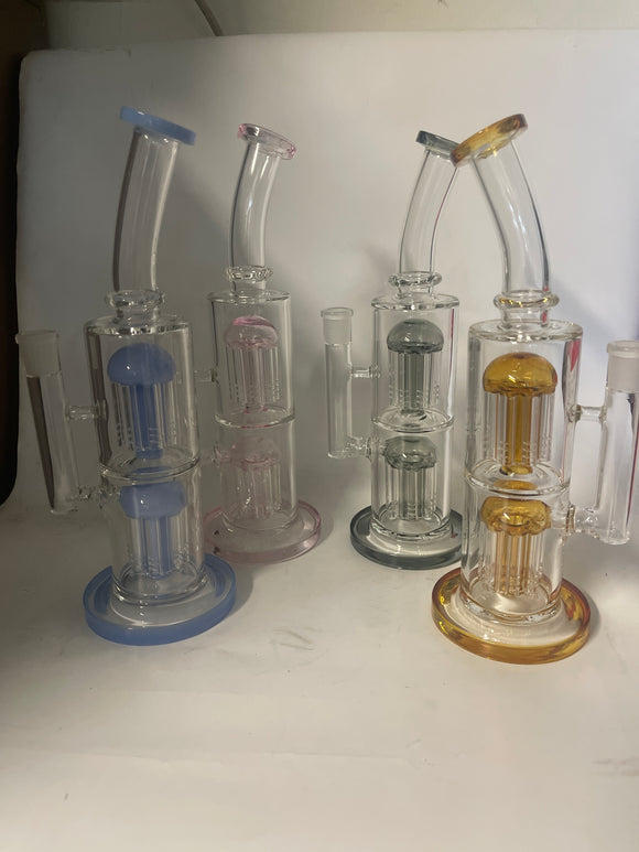 Water pipe double tree perc 11.5” 4 color-5