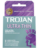 Trojan ultra thin condoms 3pk (6 boxes in sleeve)