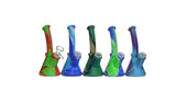 Mini Silicone water pipe bent Ribbed beaker 6.5”