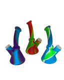 Mini Silicone water pipe bent Ribbed beaker 6.5”